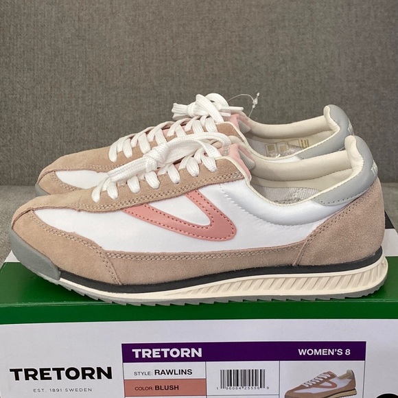 NIB🎀 TRETORN Women's Rawlins Casual Lace-Up Blush Sneakers Size 8 - Picture 2 of 12